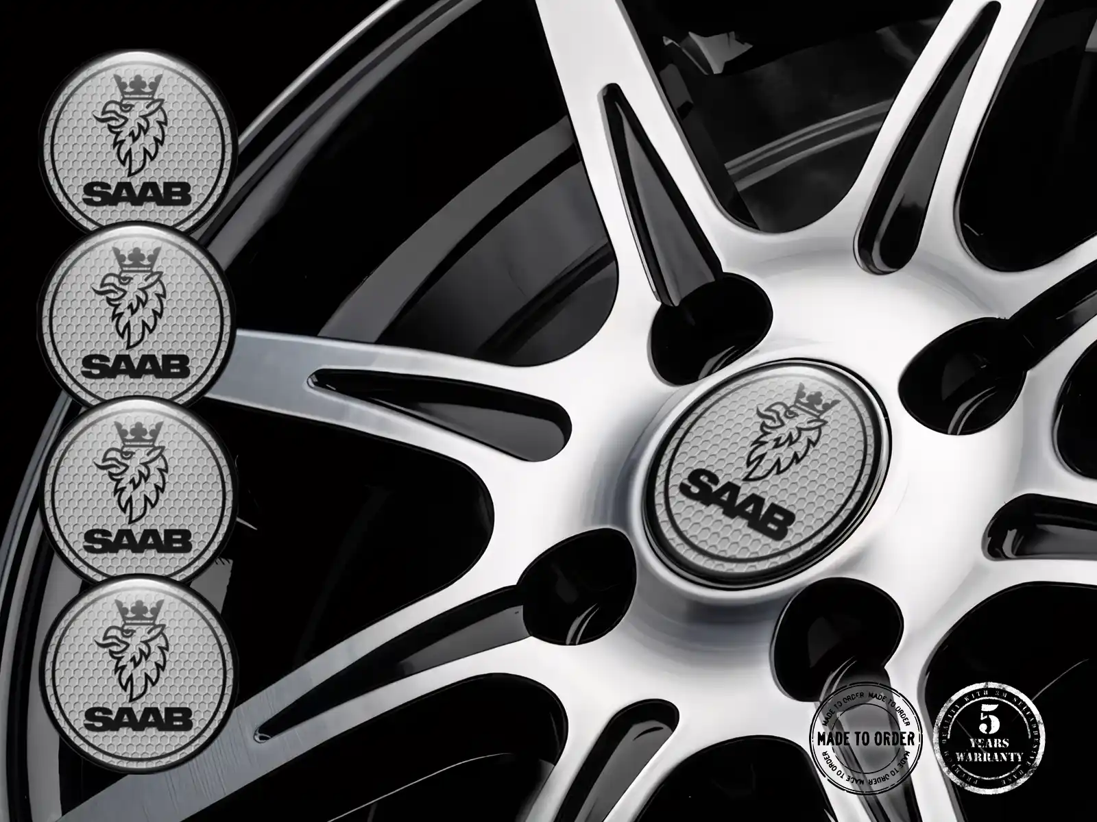 Saab Individuelle Dome Dekoration Premium Felgenlogos